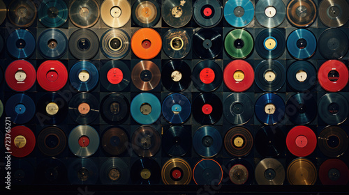 Colorful vinyl record surreal wallpaper background design