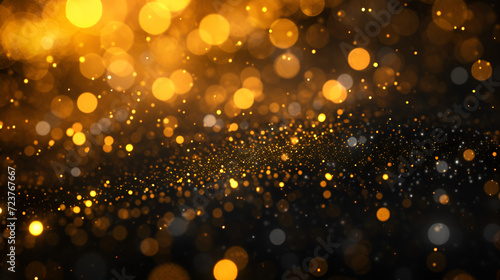 falling gold lights gala texture gold abstract sparkle dust particles light dark pattern Gold overlay bokeh glitter background dark glistering particle background christmas shiny shimmer  generative a