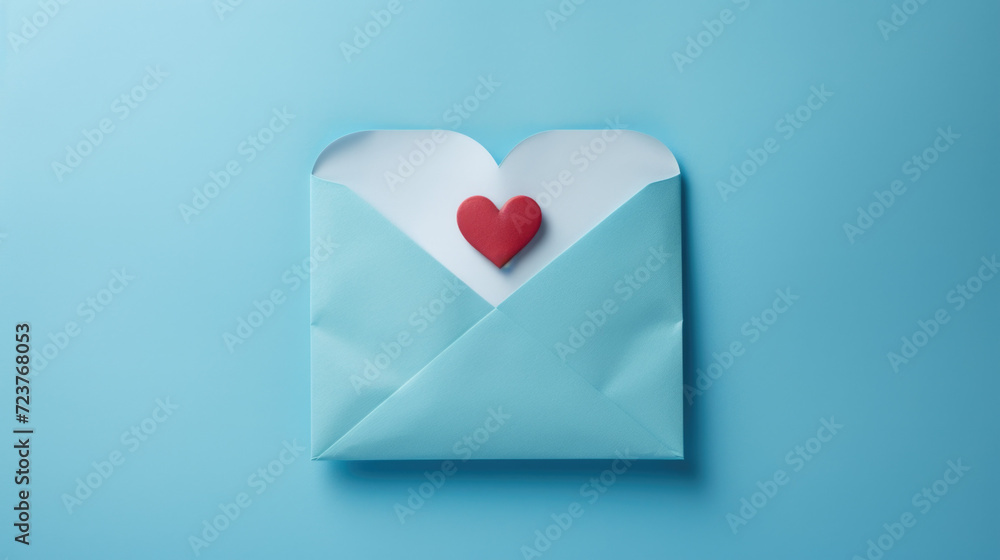 Blank white card with blue paper envelope template mock up Blank white card with blue paper envelope template mock up