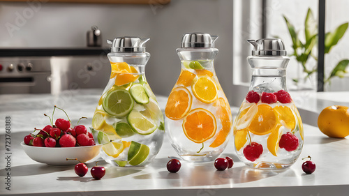 Fruit infused water bottle photo