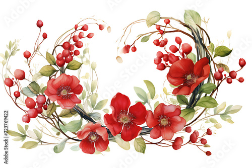 Wallpaper Mural watercolor realistic painting style a bunch of plum blossom on white background. Torontodigital.ca