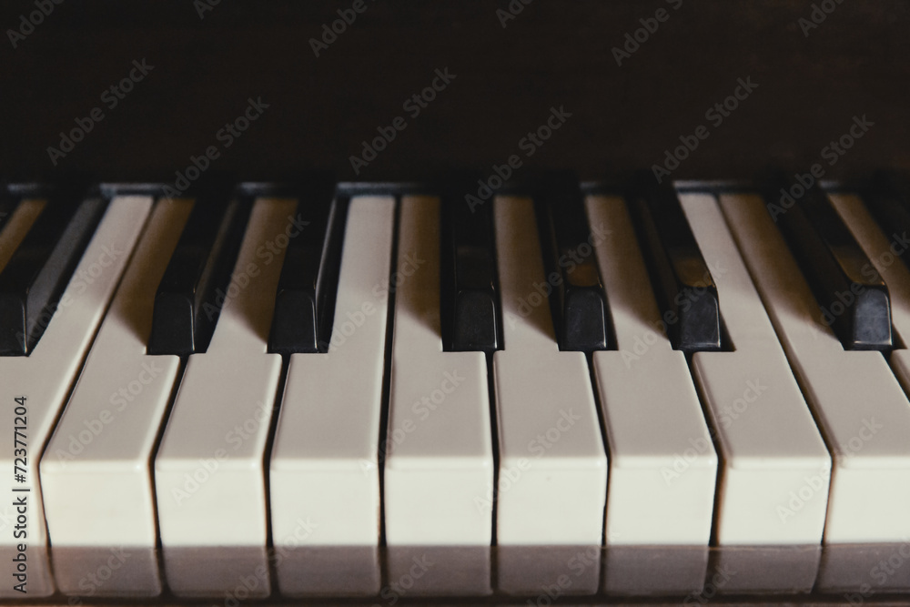 Piano keys close up image Piano keys close up image