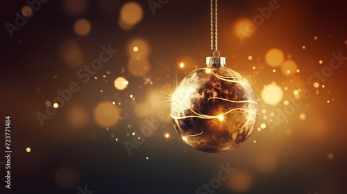 Luxurious shiny Christmas ball decoration, Christmas and New Year ornaments background