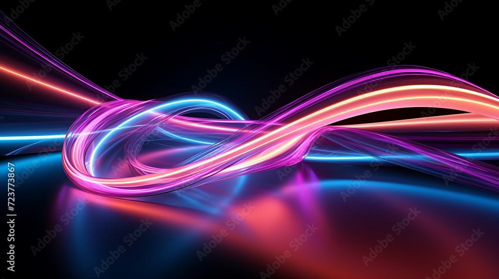 Abstract Futuristic Data Transfer Concept with Vibrant Pink, Blue, and Gold Lines on Dark Ice Arena Background. High-Speed 3D Neon Light Wallpaper for Digital Ultraviolet Experience. Abstract Futuristic Data Transfer Concept with Vibrant Pink, Blue, and Gold Lines on Dark Ice Arena Background. High-Speed 3D Neon Light Wallpaper for Digital Ultraviolet Experience.