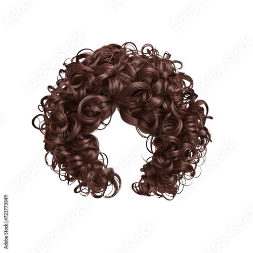 wig curly short brown brunette hair png