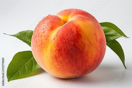 Wallpaper Mural peach close up isolated on white background. Torontodigital.ca