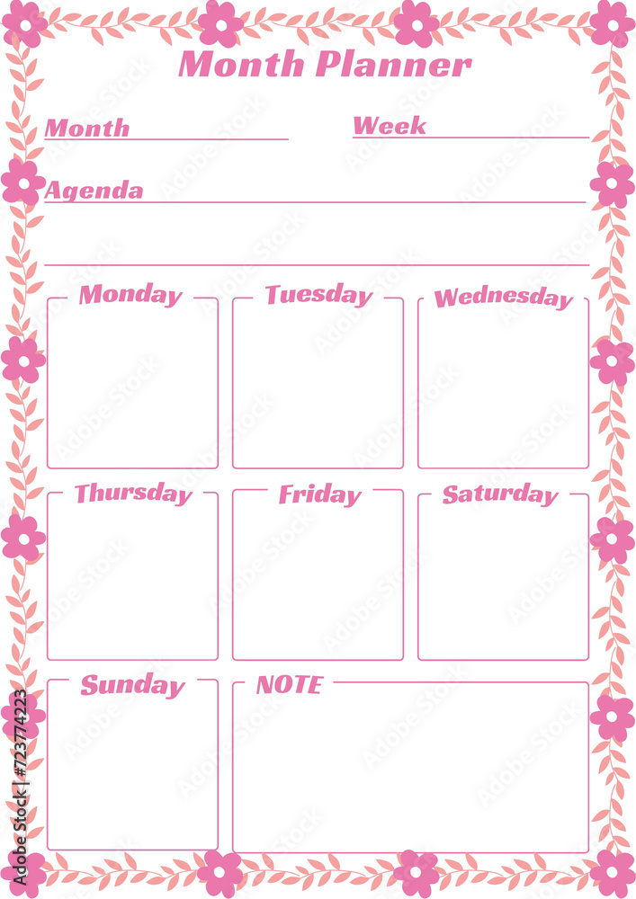 Fototapeta premium Month Planner