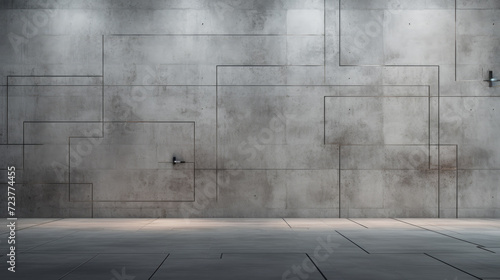 Empty large concrete wall in gray colors