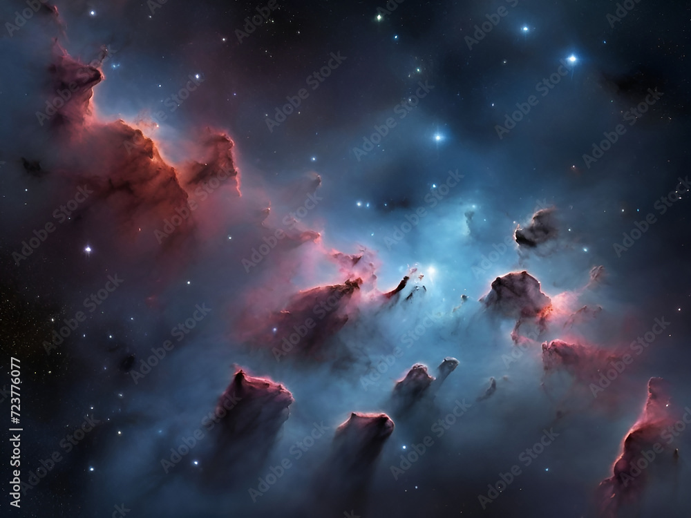 stars with Deep space nebulae 