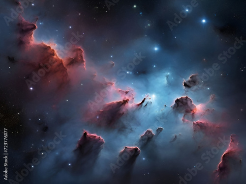 stars with Deep space nebulae 
