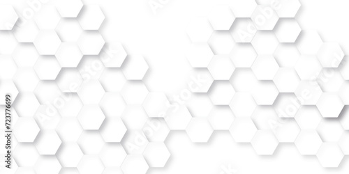 Abstract background with hexagons honeycomb technology texture. Hexagonal shape 3d structure light seamless geometric background. Surface polygon pattern with digital hexagon and futuristic business.