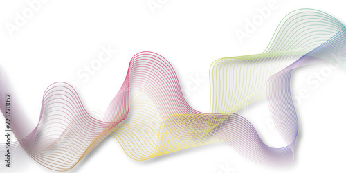  Abstract colurful wavy lines Digital frequency track equalizer background.Curved wave smooth stripe seamless pattern. Wave lines created using blend tool. graphic design template banner business wave