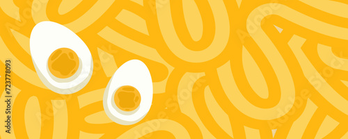 Tela Noodle Ramen Pattern with egg background