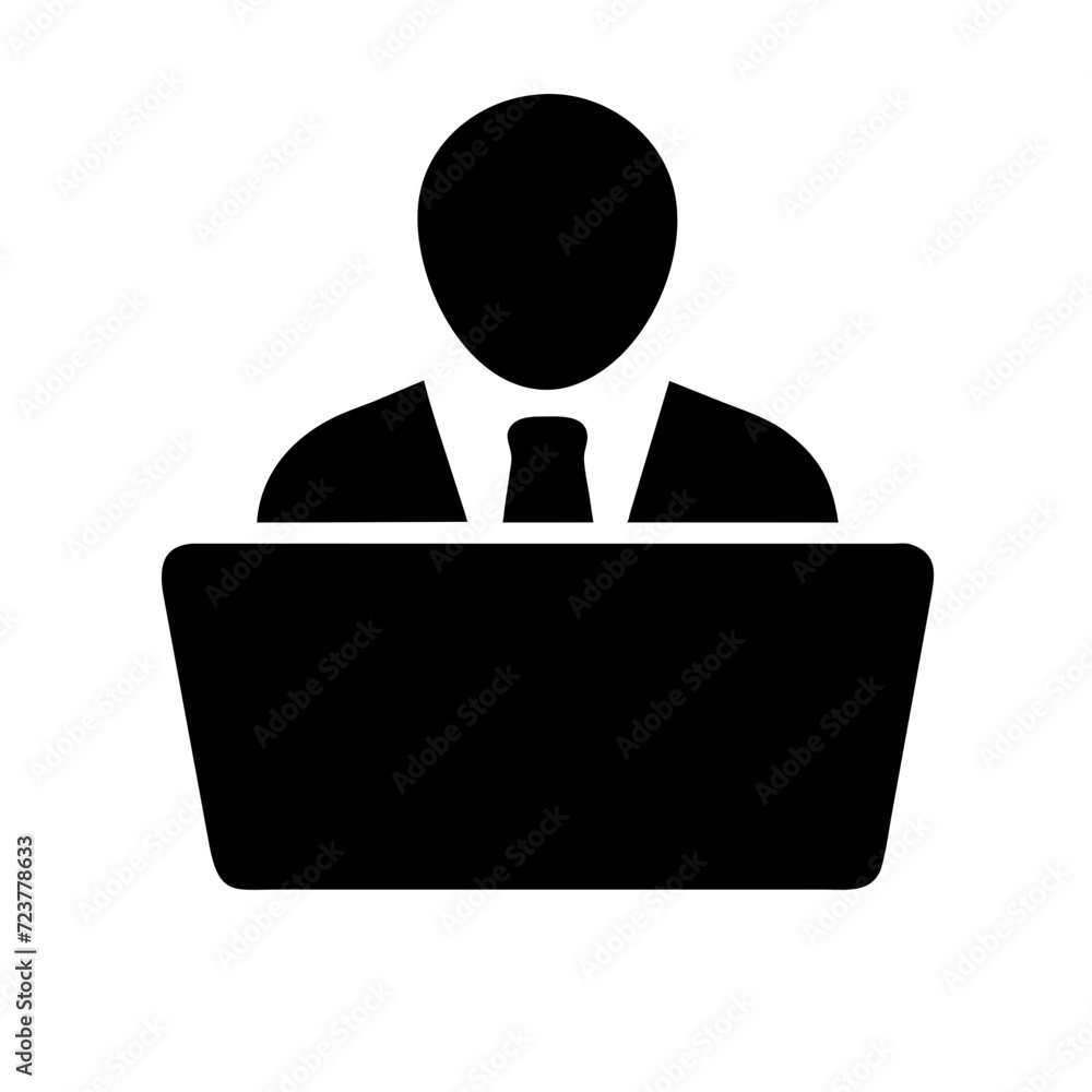 vector icon business person with laptop vector icon business person with laptop