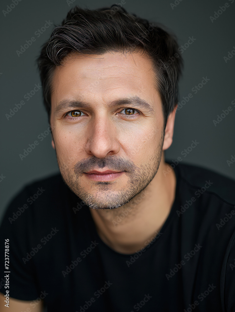 Head portrait of an expressive man. Head portrait of an expressive man.