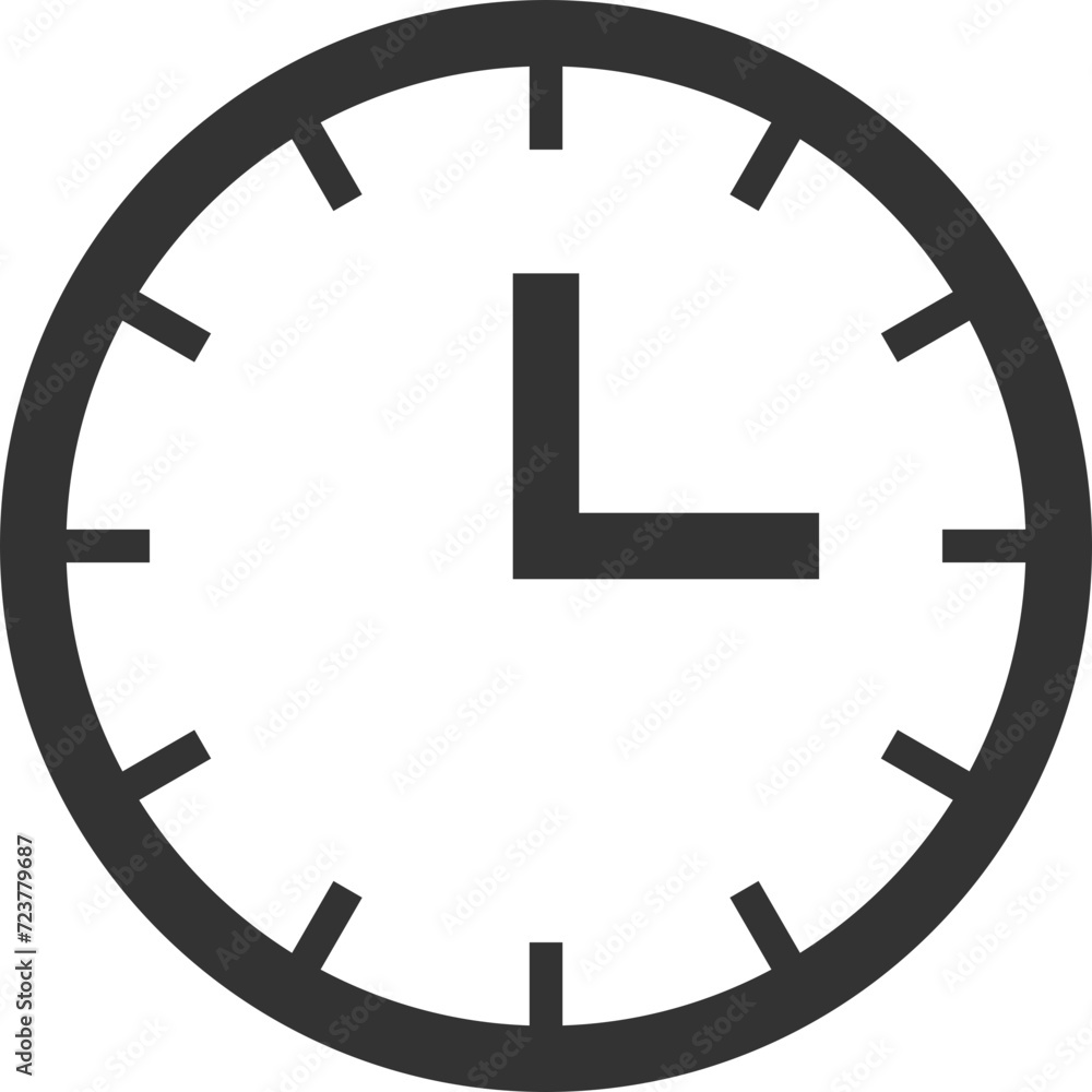 Clock icon vector. Flat design element watch isolated on white background. Clock icon vector. Flat design element watch isolated on white background.
