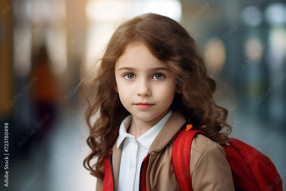 Created with generative ai portrait of an adorable cute pupil studying at primary school Created with generative ai portrait of an adorable cute pupil studying at primary school