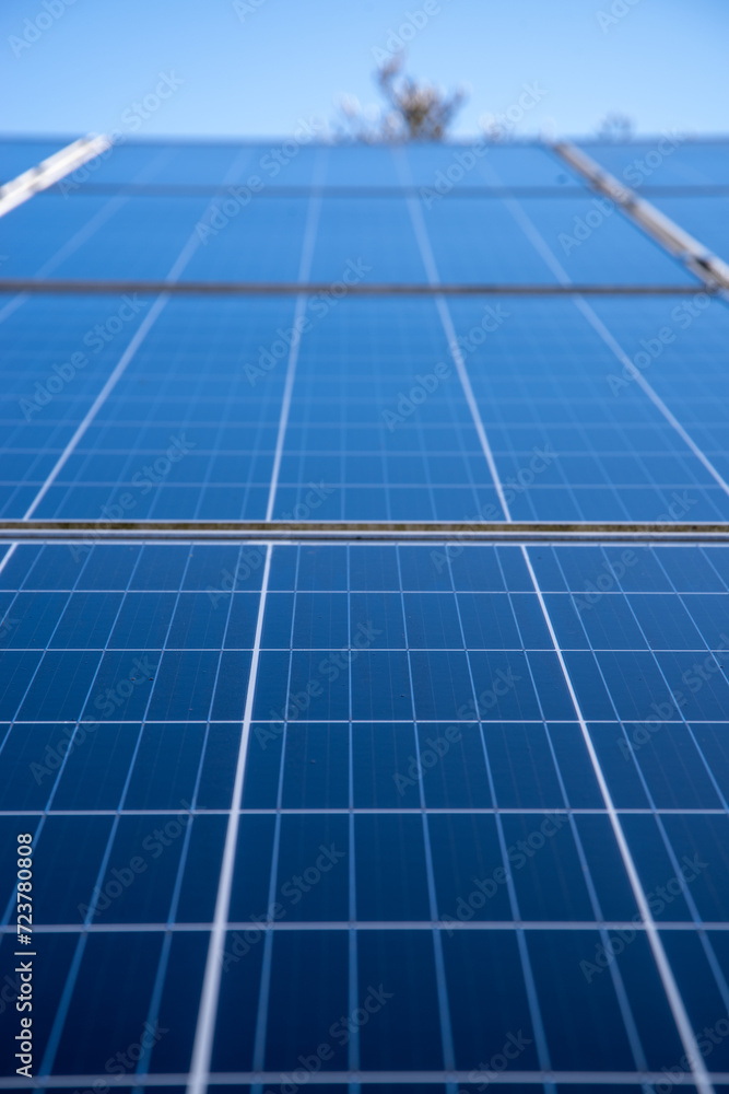 Photovoltaikmodule, selektiver Fokus, im Hochformat Photovoltaikmodule, selektiver Fokus, im Hochformat
