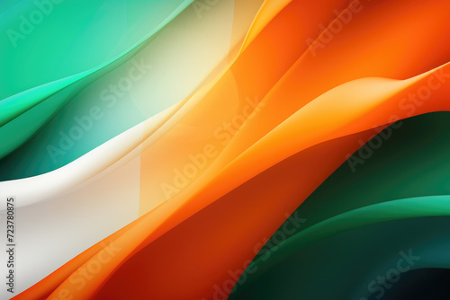 Green, navy and Saffron kesari color abstract background, India independence day. Generative ai photo