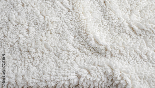 Cotton on duvet.; the texture of a white soft carpet, closeup, top view, vertical photo