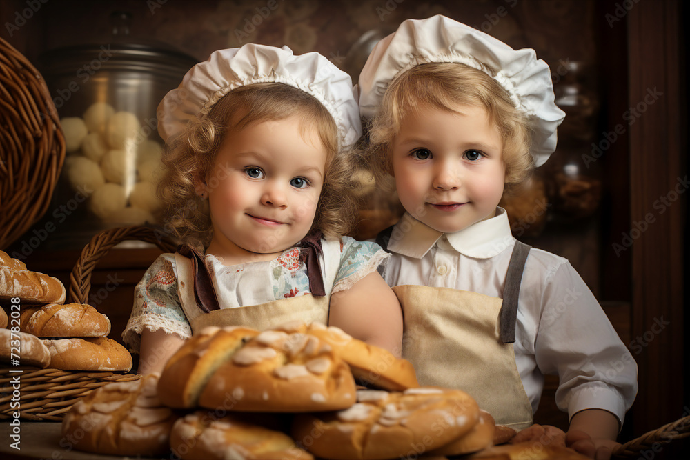 Photo image of charming adorable pretty child created with generative AI concept Photo image of charming adorable pretty child created with generative AI concept