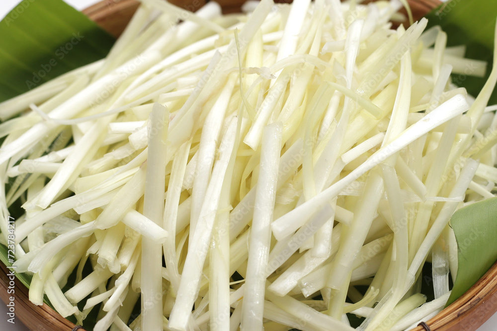 White garlic chives on white backgreound. White garlic chives on white backgreound.