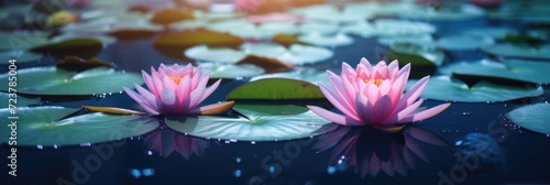 abstract colorful flower water lilies background