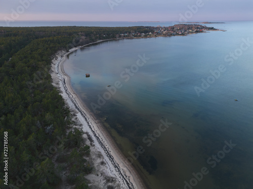 Kaberneeme seashore with a view of the Neeme area, photo from a drone.