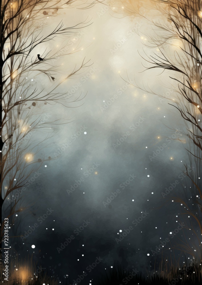 Obraz premium Forest Filled With Trees - A Beautiful Nature Painting