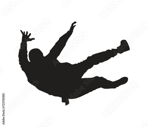  vector hand drawn  people falling down silhouette 