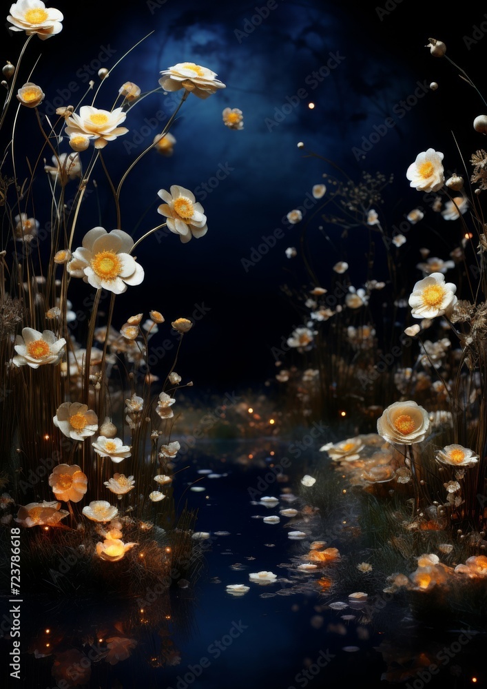 Colorful Flowers Sprinkled in Grass Colorful Flowers Sprinkled in Grass