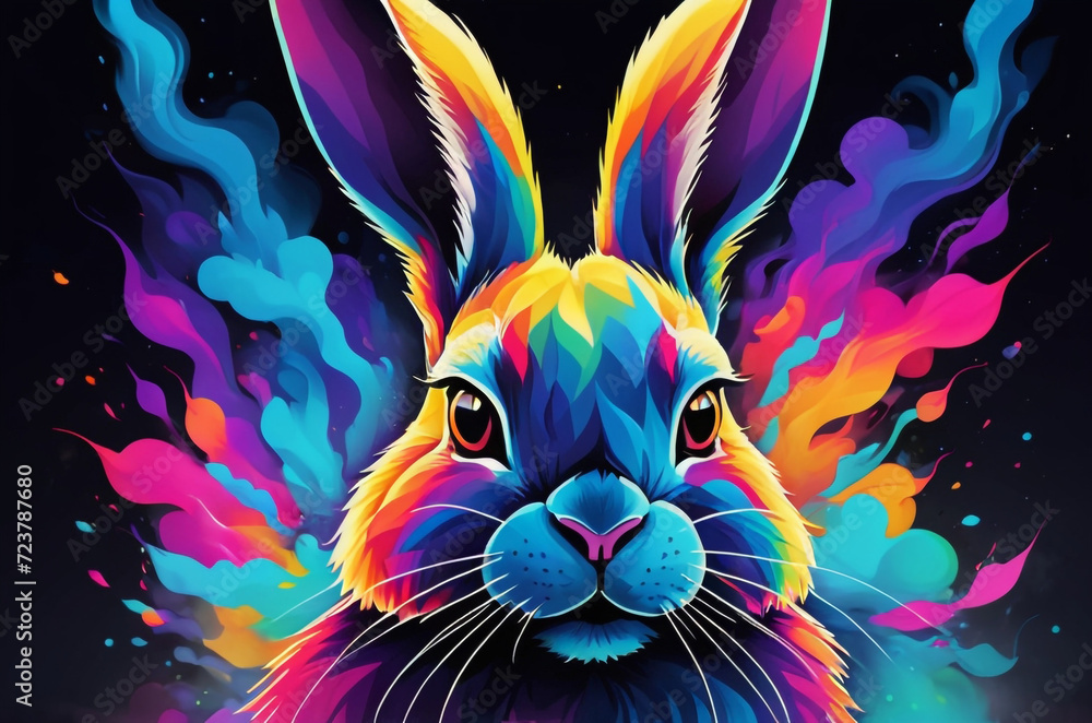 abstract background with rabit face