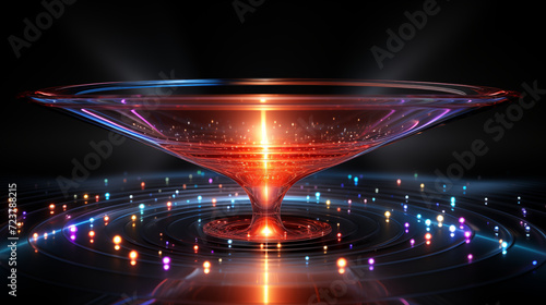 hologram light up, Funnel data object, technology photo