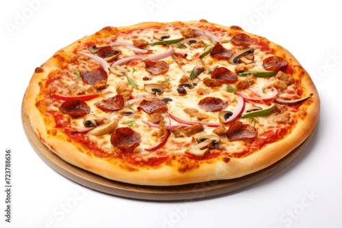colorful pizza background on white background