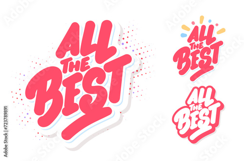 All the best. Farewell handwritten vector letterings.