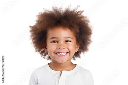 A young girl with a big smile on her face. Suitable for various uses