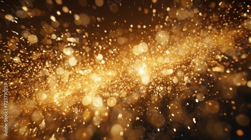 A close-up view of a gold glitter background. Perfect for adding a touch of sparkle and glam to any project