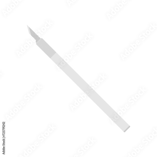 art knife or hobby knife flat design vector illustration. Detailed vector illustration of hobby and utility knife handles and blades. paper cutter, cutter breadboard, craft knife