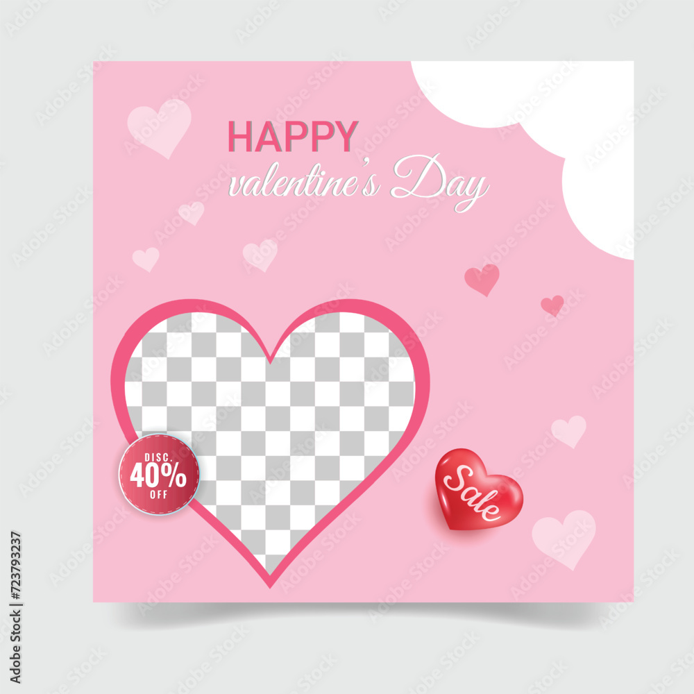 valentines day poster paper craft on pink background. pink,red and white hearts with copyspace. love concept for happy valentine. vector illustration banner 3 2