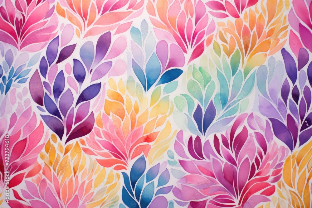 colorful watercolor background with flowers