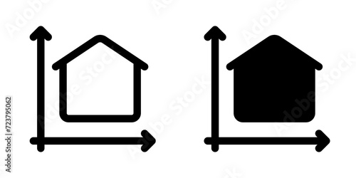 Editable building area, size vector icon. Property, real estate, construction, mortgage, interiors. Part of a big icon set family. Perfect for web and app interfaces, presentations, infographics, etc