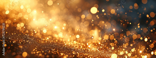 Golden Sparkle: Glittering Magic in Blurred Bokeh