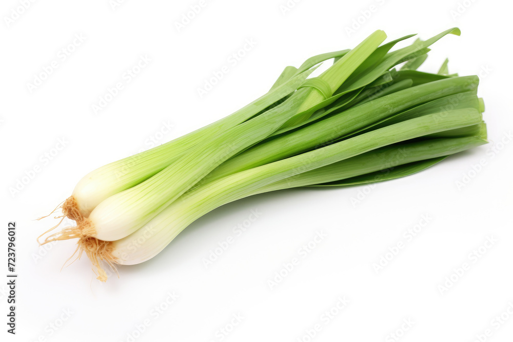 Leek vegetable, isolated white background Leek vegetable, isolated white background