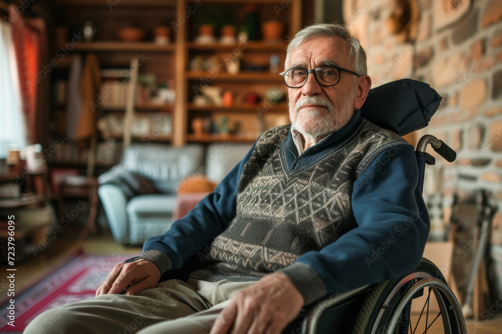 Senior man in wheelchair at nursing home Senior man in wheelchair at nursing home