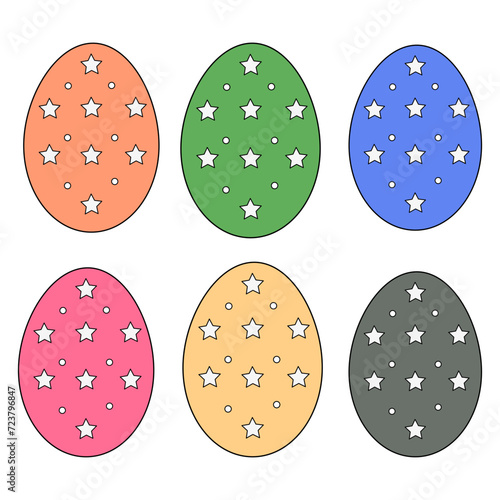 set of easter eggs 6 color