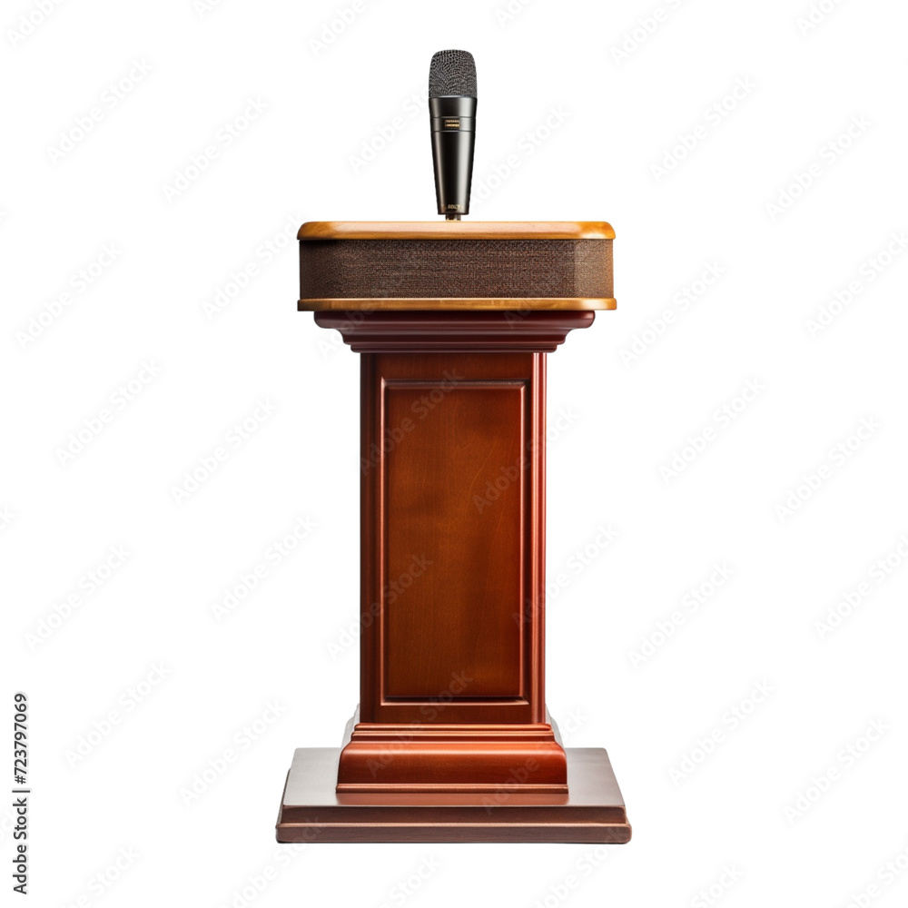 Podium With Microphone at Conference Podium With Microphone at Conference