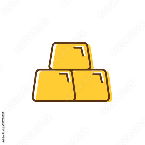 gold ingot Finance Related Vector Line Icon