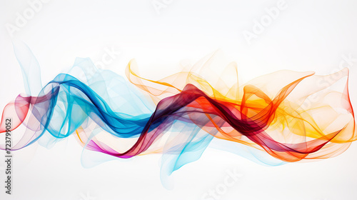 paint colorful smoke wavy object. wavy passing line of smoke on pure white background. colorful smoke colors. color lines