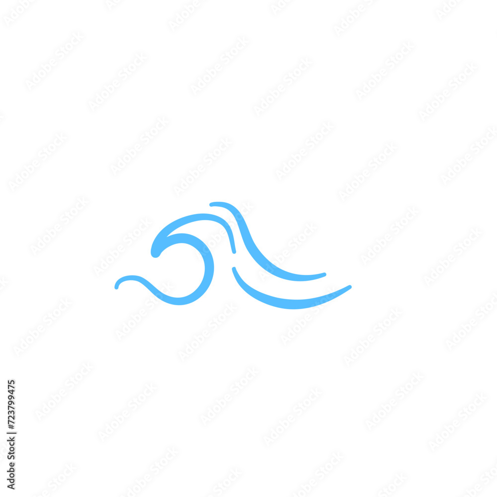 Fototapeta premium Wave Sea Doodle Icon