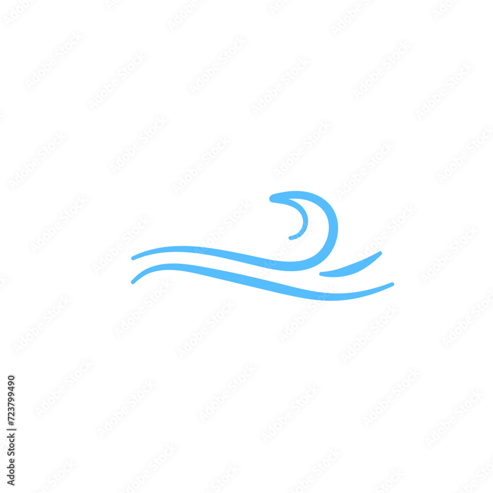 Naklejka premium Wave Sea Doodle Icon
